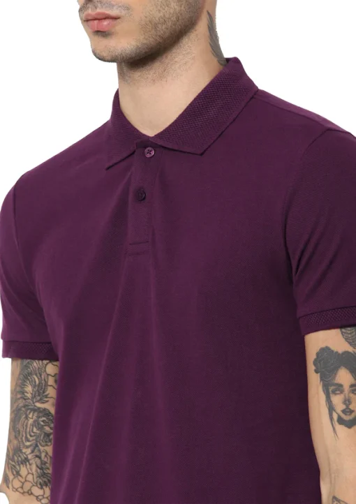 Jack & Jones Jacquard Plain Polo - Wine