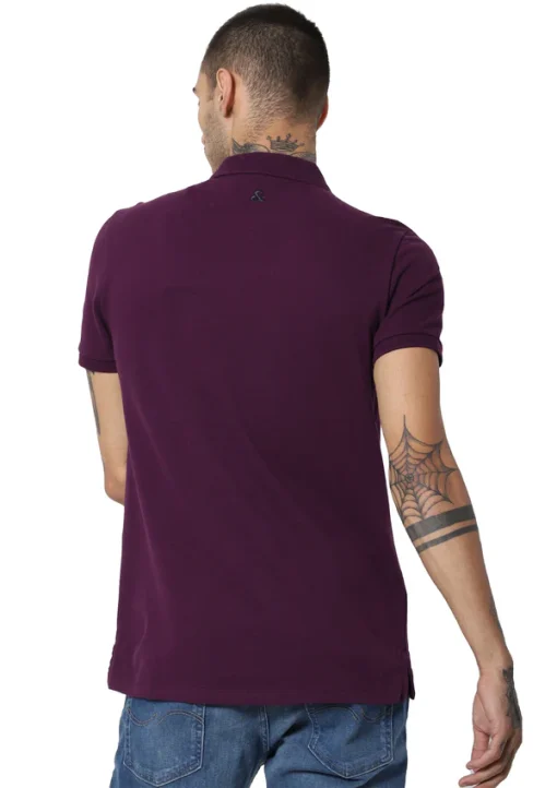 Jack & Jones Jacquard Plain Polo - Wine