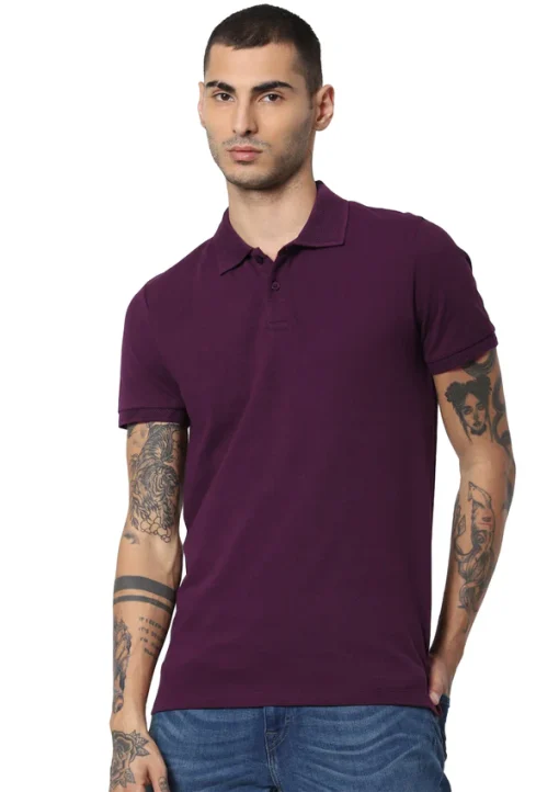 Jack & Jones Jacquard Plain Polo - Wine