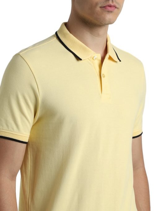 Jack & Jones Jacquard Tipping Polo - Yellow