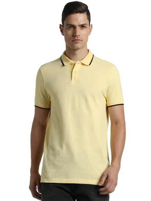 Jack & Jones Jacquard Tipping Polo - Yellow