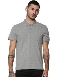 Jack & Jones Solid Plain Polo - Charcoal Gray