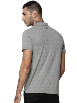 Jack & Jones Solid Plain Polo - Charcoal Gray