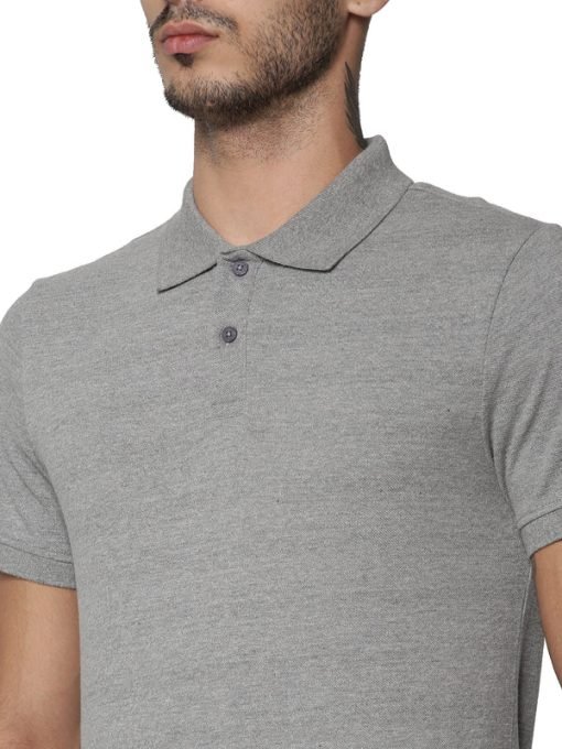 Jack & Jones Solid Plain Polo - Charcoal Gray