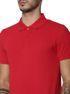 Jack & Jones Solid Plain Polo - Red