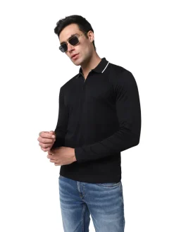 Selected Homme - SLHTHEO-FIGO - Zip Long Sleeve - Black