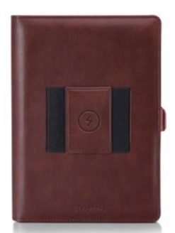 SHEAFFER SUPERBOOK ORGANIZER BROWN WITH E323 BRUSHED CHROME PEN