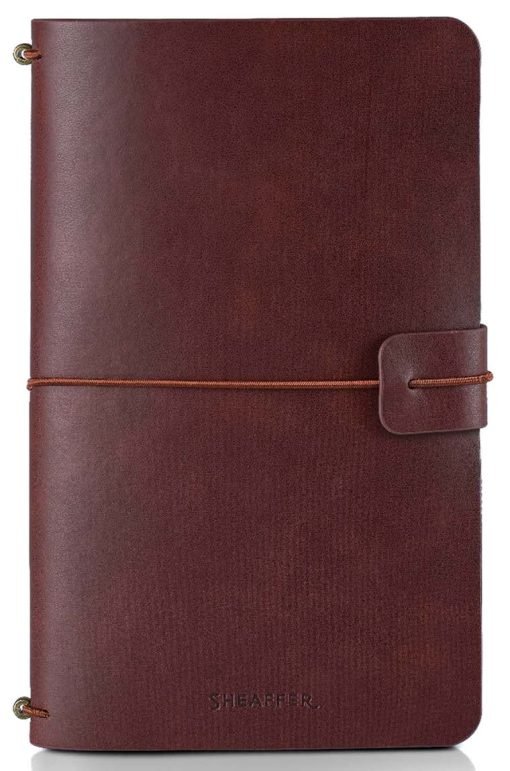 SHEAFFER Strobe Silver 9400BP + QUIKRITE Leatherette Brown