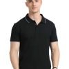 SKECHERS BLACK POLO WITH WHITE AND ROYAL BLUE TIPPING