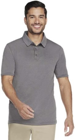 SKECHERS CHARCOAL POLO NECK T-SHIRT