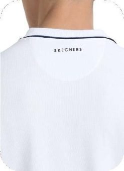 SKECHERS WHITE WITH ROYAL AND NAVY BLUE TIPPING