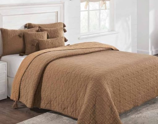 Pluchi Decor & Bedding Diamond Linked PLBCDL46 Deep Oat & Catawood Stone