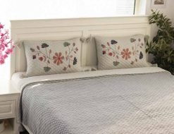 Pluchi Decor & Bedding Floraison PLBCFE47 Light Grey Melange & Vanilla Grey Melange