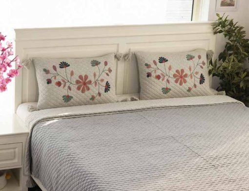 Pluchi Decor & Bedding Floraison PLBCFE47 Light Grey Melange & Vanilla Grey Melange