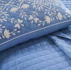Pluchi Decor & Bedding Floraison PLBCFE49 Light Blue & Ivory