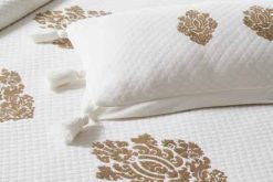 Pluchi Decor & Bedding Matilda BCEMB034 Ivory & Stone 7 Pluchi Decor & Bedding Matilda BCEMB034 Ivory & Stone