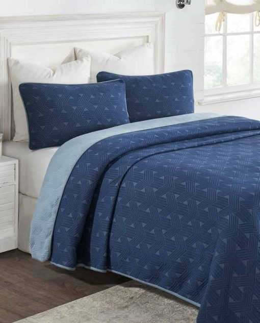Pluchi Decor & Bedding Parquet BCUBC083 Navy Blue & Grey