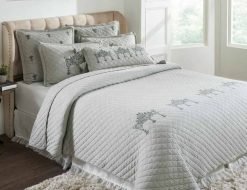 Pluchi Decor & Bedding Tiara BCEMB033 Vanilla Grey Melange