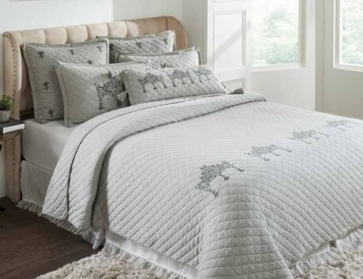 Pluchi Decor & Bedding Tiara BCEMB033 Vanilla Grey Melange
