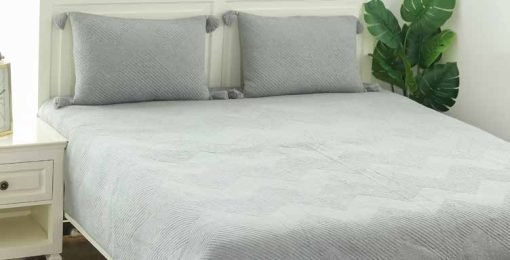 Pluchi Decor & Bedding Trio Stripe BCQG070 Light Grey Melange & Vanilla Grey Melange