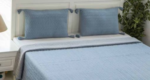 Pluchi Decor & Bedding Uzoma BCUZ019 Cadet Blue and Alice Blue