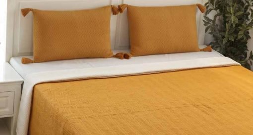 Pluchi Decor & Bedding Zig Zag BCZGZ026 Mustard and Natural