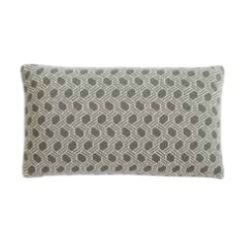 Pluchi Geometric Cushion Cover 30 X 50 Alice Blue & Natural