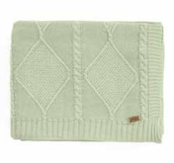 Pluchi Knitted Throws Cable Moss Throw Desert Sage