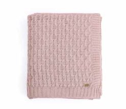Pluchi Knitted Throws Kelly Knit Throws Pale Pink