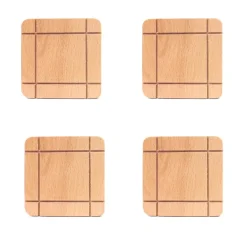 Personalised Beige Wooden Pen Stand, Clock and Visiting Card holder Mobile Stand and Coasters