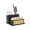 Personalised Matt Black Name Plate with Calendar, Mobile Stand and Pen Stand