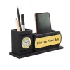 Personalised Matt Black Wooden Desk Organiser Mobile Holder