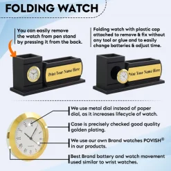 Personalised Matt Black Wooden Desk Organiser Mobile Holder