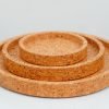 Cork Natural set of 3 Round Tray