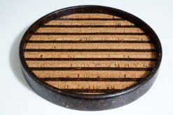 Cork Striped Round Tray