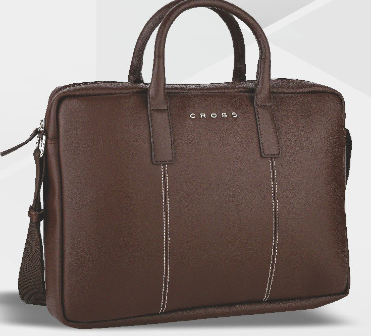 Croco Classy Briefcase - Brown
