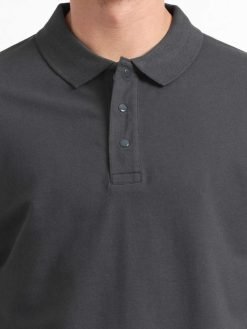 Caslay Organic Cotton Carbon Grey Polo T-shirt.3