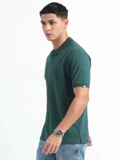 Caslay Organic Cotton Polo T-shirt Forest Green