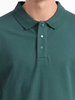 Caslay Organic Cotton Polo T-shirt Forest Green.2