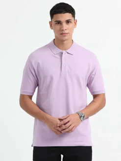 Caslay Organic Cotton Polo T-shirt Lavender.2