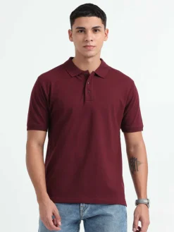 Caslay Organic Cotton Polo T-shirt Maroon
