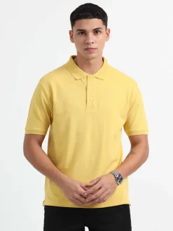 Caslay Organic Cotton Polo T-shirt Mustard