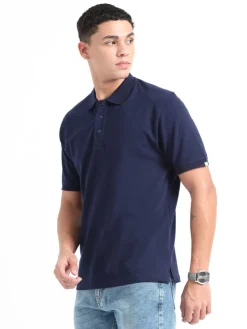 Caslay Organic Cotton Polo T-shirt Navy Blue