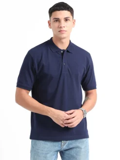 Caslay Organic Cotton Polo T-shirt Navy Blue.1