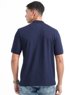 Caslay Organic Cotton Polo T-shirt Navy Blue.2