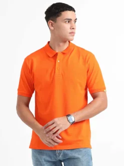 Caslay Organic Cotton Polo T-shirt Orange
