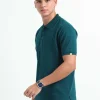 Caslay Organic Cotton Polo T-shirt Petrol Blue
