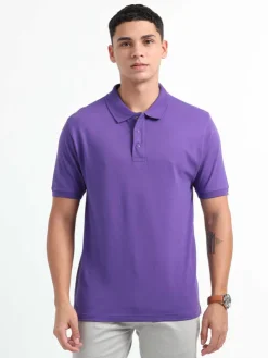 Caslay Organic Cotton Polo T-shirt Prism Violet