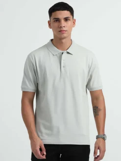 Caslay Organic Cotton Polo T-shirt Stom Grey