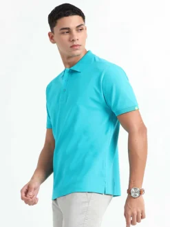 Caslay Organic Cotton Polo T-shirt Teal